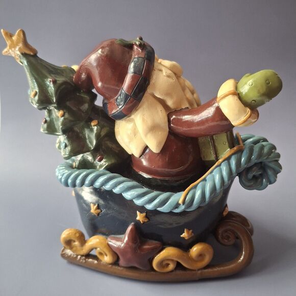 St. Nicholas Santa and Sleigh Resin Excellent Condition Christmas Tree Holiday - Picture 5 of 7